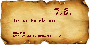 Tolna Benjámin névjegykártya